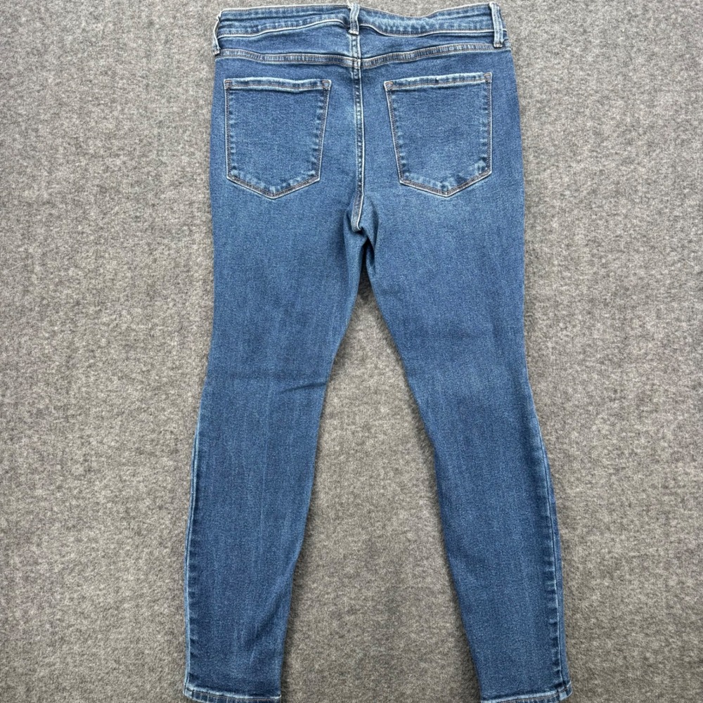 Old Navy Rockstar Super Skinny Mid Rise Distressed Jeans Medium Wash Womens 12 - Picture 3 of 11